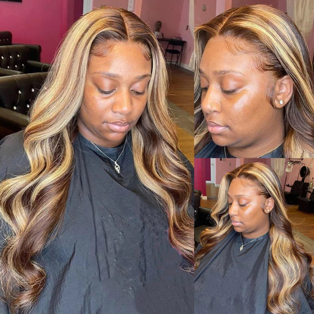 Ombre Colored Honey Blonde Lace Front Human Hair