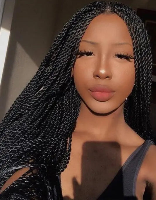 Full Lace Frontal Wig Faux Locs Wig Goddess