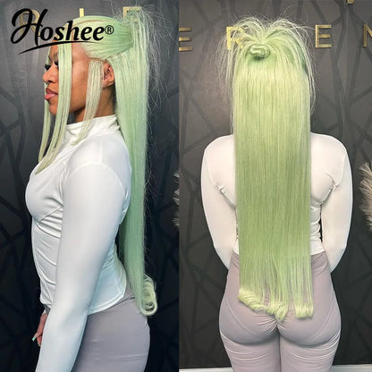 Lake Blue Colored Human Hair Wigs