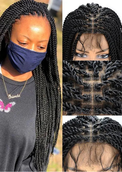 Full Lace Frontal Wig Faux Locs Wig Goddess