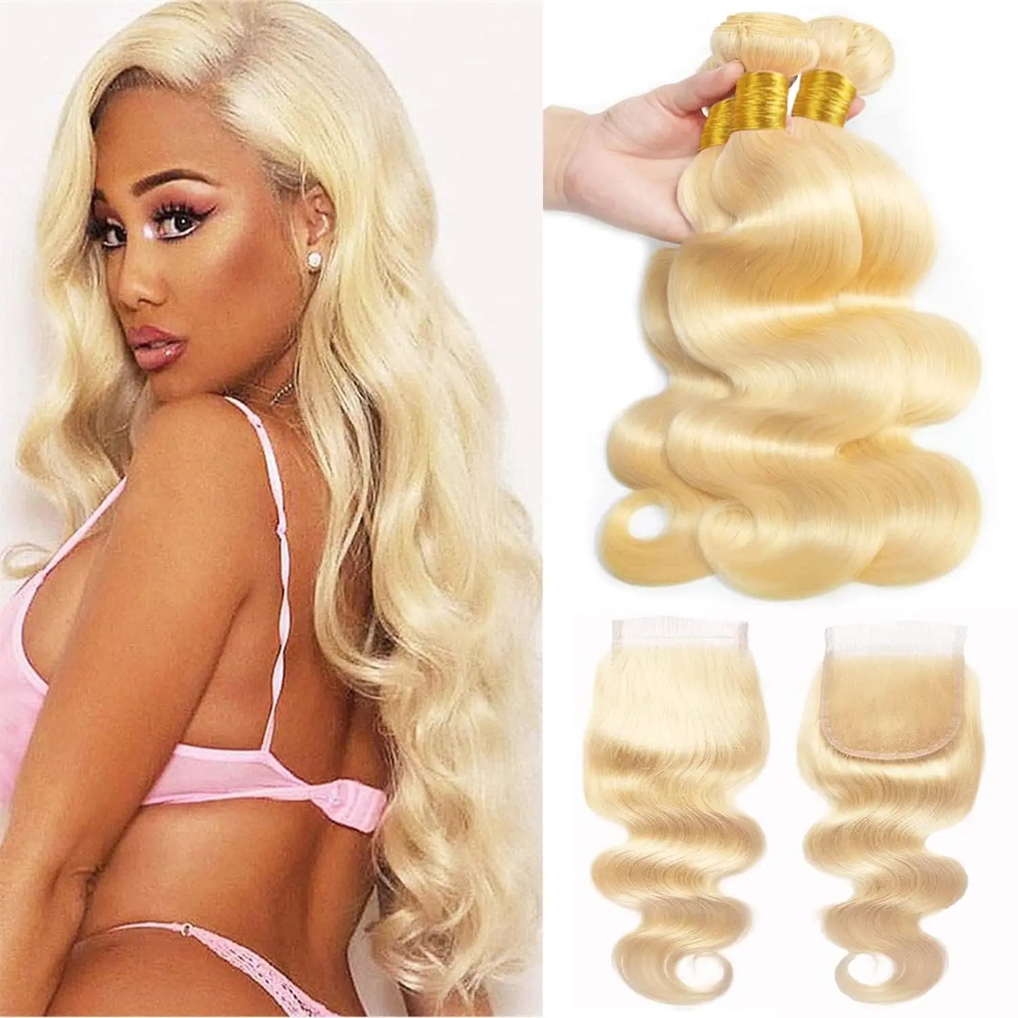 Brazilian Hair Weave 100% Human Hair Closure Hair Extentions-Hairiety