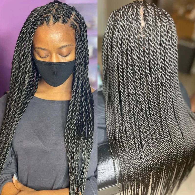 Full Lace Frontal Wig Faux Locs Wig Goddess