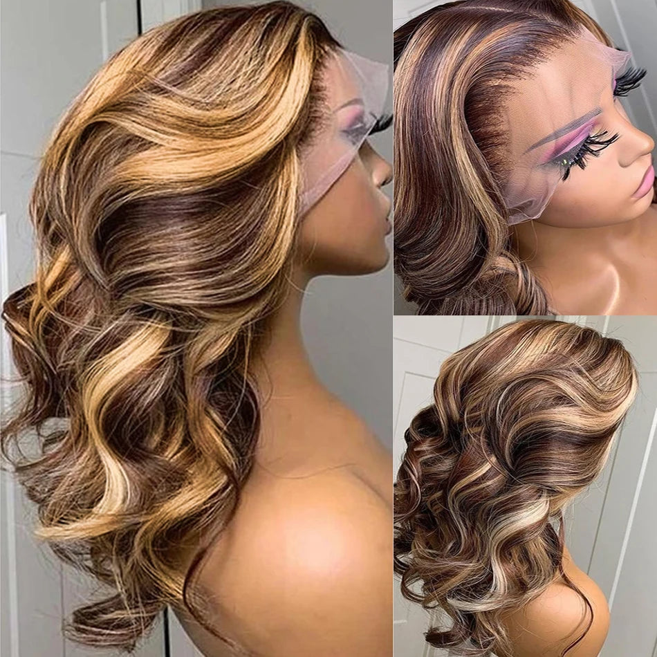 Ombre Colored Honey Blonde Lace Front Human Hair