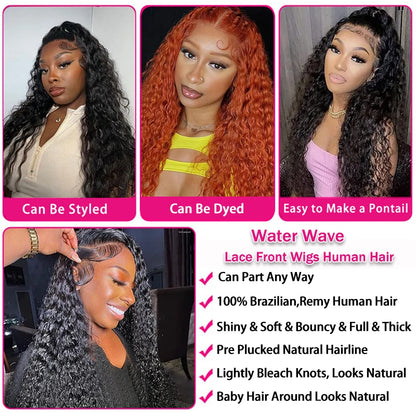 Lace Front Wigs Human Hair Wet and Wavy Wigs